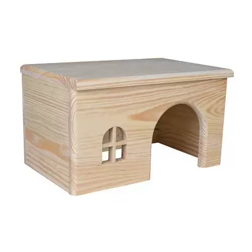 Dřevěný domek s rovnou střechou 28 x 16 x 18 cm, např. morče