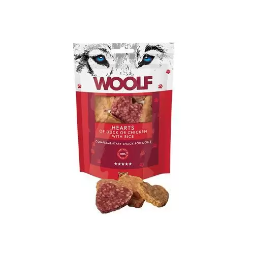 WOOLF Classic poch. Hearts of Duck,Chick.with Rice100g