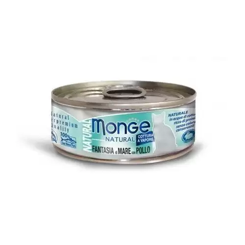 MONGE NATURAL mořské plody s kuřecím masem pro kočky 80 g