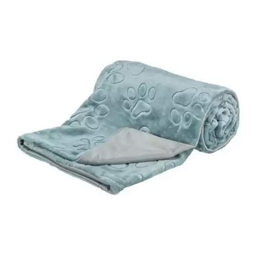 Plyšová deka BARRY, dvouvrstvý samet, modrá/šedá 150 x 100 cm