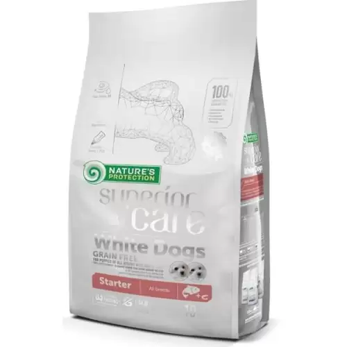  Nature's Protection Superior Care Dog Dry White Dogs Starter GF Salmon 10 kg
