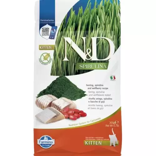  N&D SPIRULINA Cat GF Herring & Wolfberry Kitten 300 g