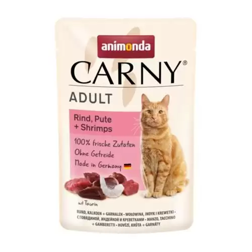Carny Adult 85 g hovězí, krůta+ráčci, kapsička pro kočky 