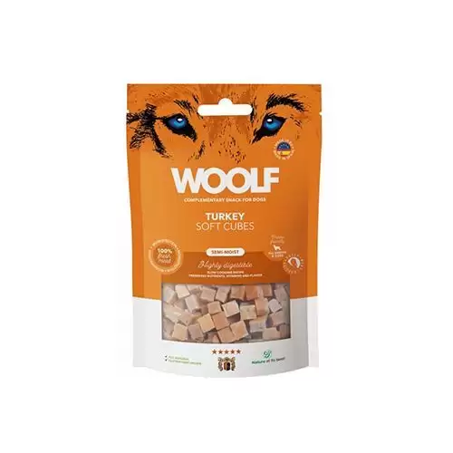WOOLF Cubes poch. Soft Turkey 100g