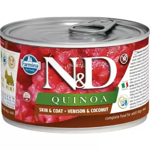  N&D QUINOA Dog konz. Venison & Coconut Mini 140 g