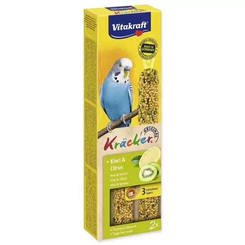 Tyčinky Vitakraft Kracker andulka, s kiwi a citrusy 2ks
