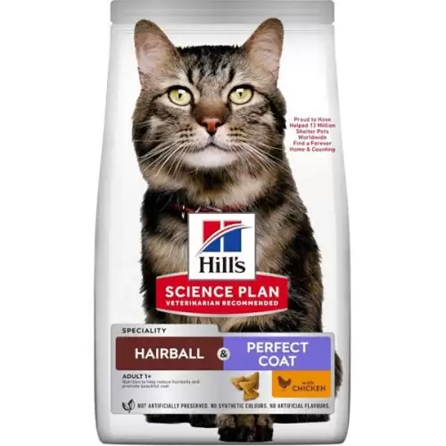  Hill's Science Plan Feline Adult Hairball & Perfect Coat Chicken 7 kg