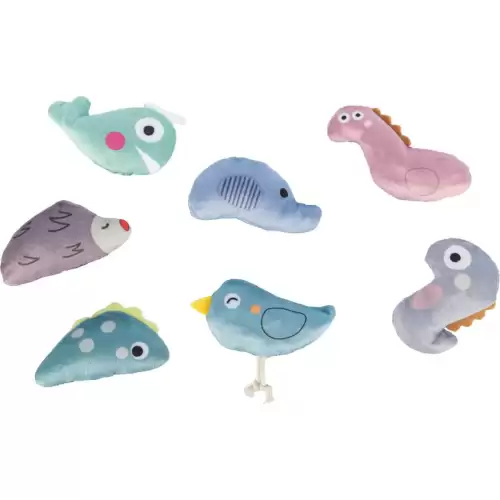 Dinosauři a zvířátka, plyšová hračka pro kočky, s catnipem, 7–9 cm, různé druhy