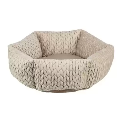 LIVIA kulatý sametový pelech, o 50 cm,  písková