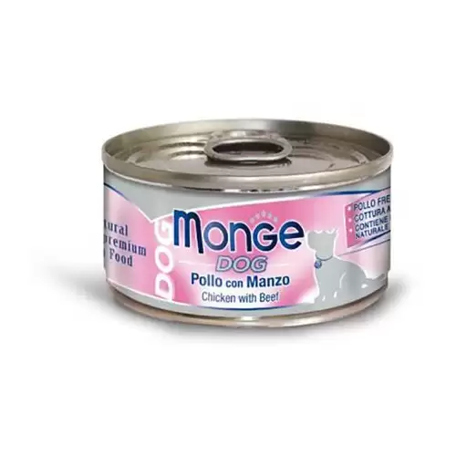 MONGE DOG NATURAL kuřecí maso s hovězím pro psy 95 g