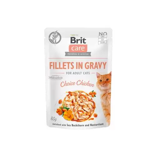 Brit Care Cat Fillets in Gravy Choice Chicken 85g