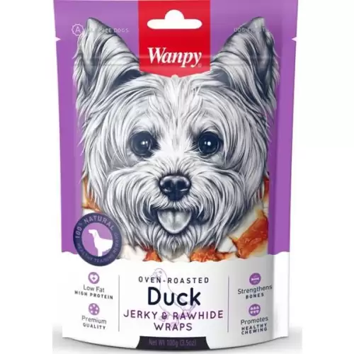  Wanpy Dog Duck Jerky & Rawhide Wraps 100 g