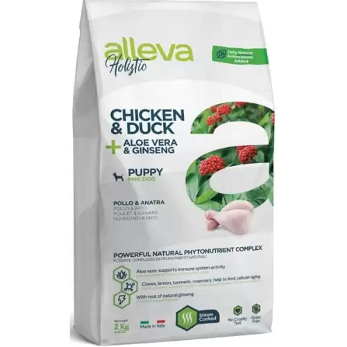  ALLEVA HOLISTIC Dog Dry Puppy/Junior Chicken Mini 2kg