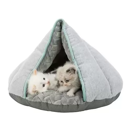 JUNIOR plyšová jeskyně - stan 45 x 30 x 40 cm šedá