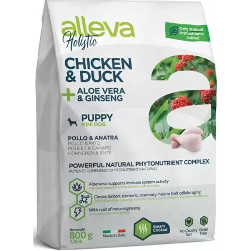  ALLEVA HOLISTIC Dog Dry Puppy/Junior Chicken Mini 800g