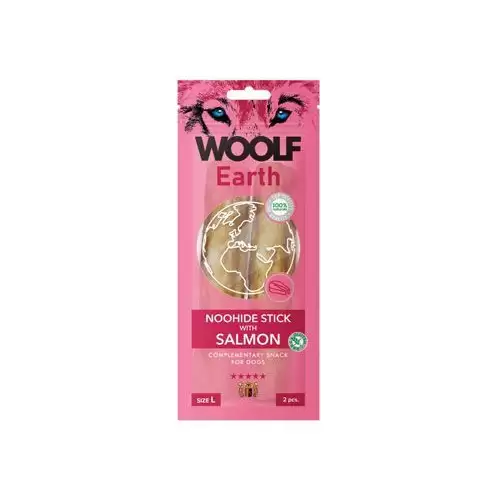 WOOLF Earth poch. NooHide L Sticks with Salmon 85g