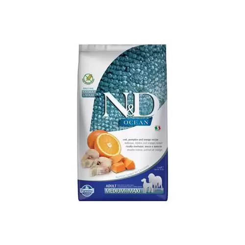N&D OCEAN DOG Adult M/L Codfish&Pumpkin & Orange 2,5kg