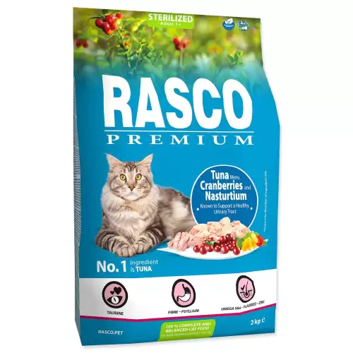 Krmivo Rasco Premium Sterilized tuňák s brusinkou a lichořeřišnicí 2kg