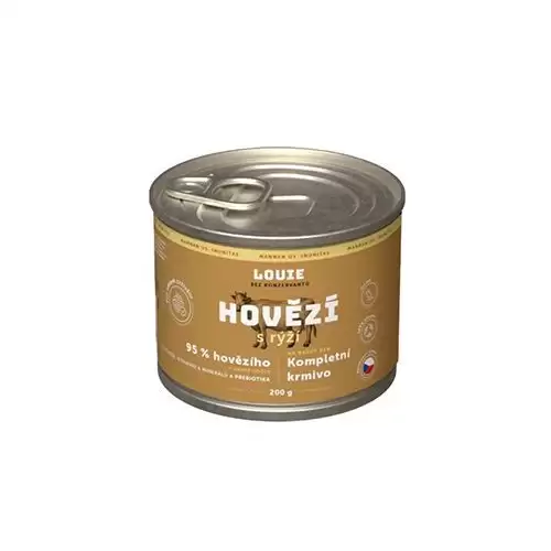 Louie Dog konz. Hovězí s rýží a prebiotiky 200g