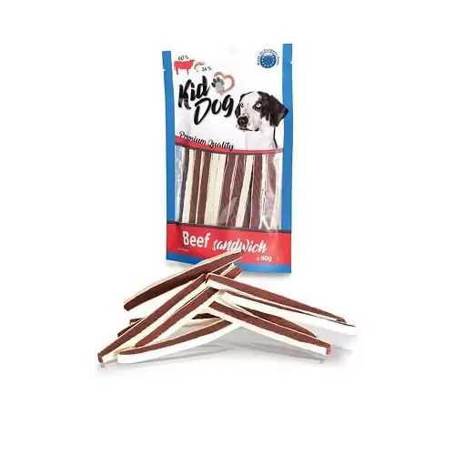 KIDDOG hovězí sendvič s treskou 80 g