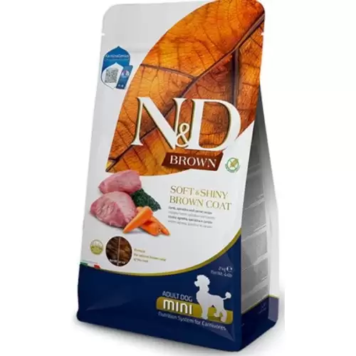  N&D BROWN Dog GF Lamb, Spirulina & Carrot Adult Mini 2 kg