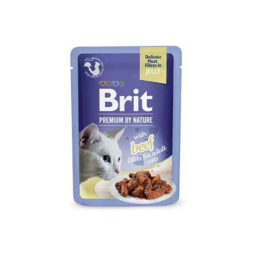 Brit Premium Cat D Fillets in Jelly with Beef 85g