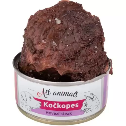  ALL ANIMALS Kočkopes konz. hovězí steak 100g