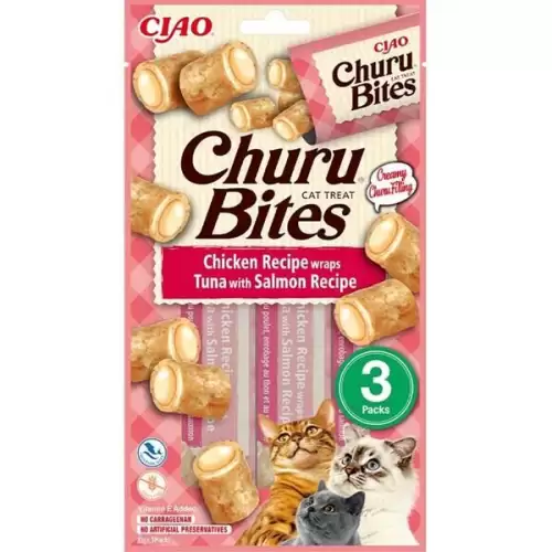  Inaba Churu Bites cat snack kuře,tuňák,losos 3x10g