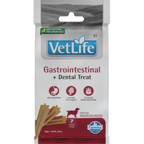  Vet Life Dog Dental Snack Gastrointestinal Adult Medium & Maxi 100 g