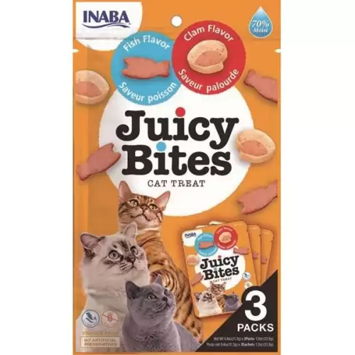  Inaba Juicy Bites cat snack ryba a škeble