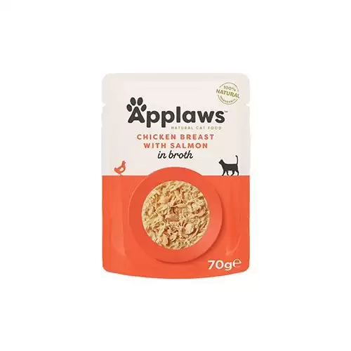 Applaws Cat kapsa Adult Broth kuřecí prsa s lososem70g