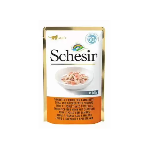 Schesir Cat kapsa Adult tuňák/kuře/krevety 50g