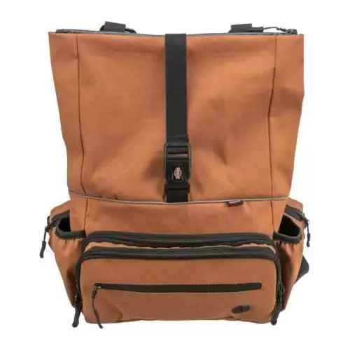 ROLLTOP 2v1, multifunkční batoh i ledvinka, bavlna/polyester, rezavá