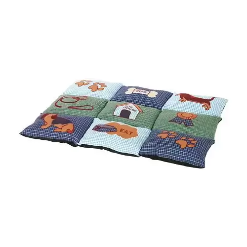 Barevná měkká podložka PATCHWORK 80 x 55 cm, protiskluzová,  - modro/zelená