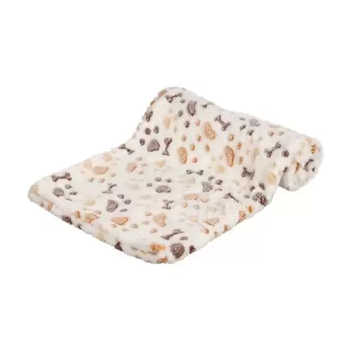 Flísová deka LINGO, bílo/béžová 75 x 50cm