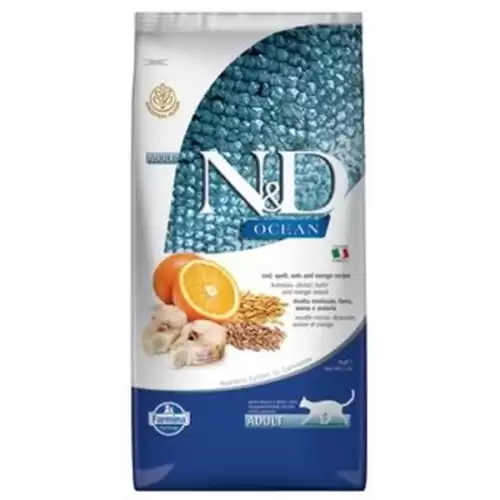  N&D OCEAN Cat LG Cod, Spelt, Oats & Orange Adult 10 kg