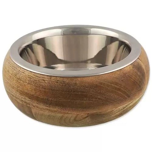 Miska Dog Fantasy nerez v dřevě, zaoblená 840ml