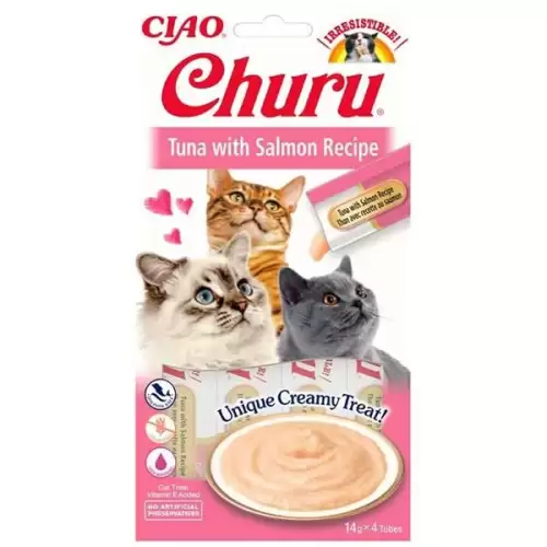  Inaba Churu cat snack Tuňák s příchutí lososa 4x 14g