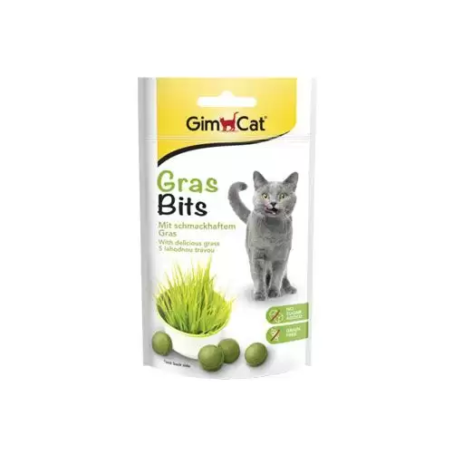 GimCat Gras Bits tabletky s kočičí trávou 40g