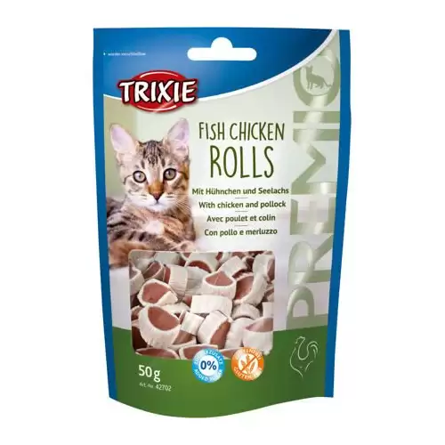 Premio ROLLS Light - rolky kuře - losos 50g TRIXIE