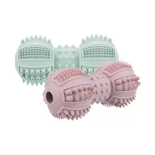 JUNIOR činka přírodní tvrdá guma,  9 cm, mátová, starorůžová