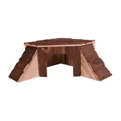 Dřevěný domek rohový THORDIS 35 x 15 x 37/37 cm, např. činčila, morče