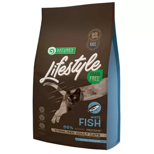  Nature's Protection Cat Dry LifeStyle GF Sterilised W.Fish 1,5 kg