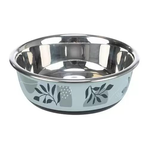 Nerezová miska, plastový vnější povrch, nerez/plast/guma, modrá/šedá 1,6 l/ ø 21 cm