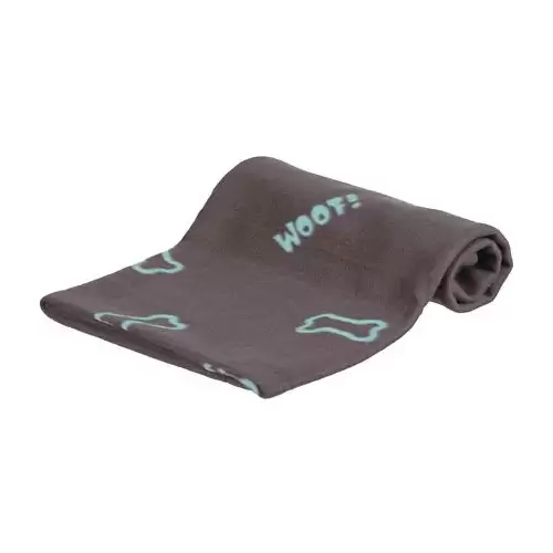 Flísová deka BEANY 100x70cm - šedá s modrými kostičkami