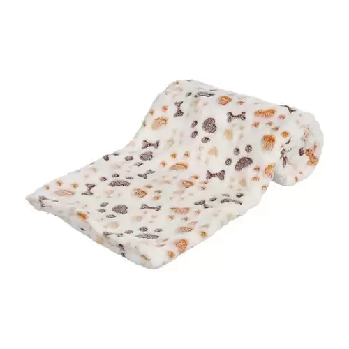 Flísová deka LINGO, bílo/béžová 100 x 75cm