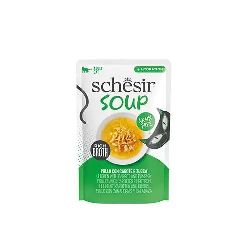 Schesir Cat kapsa Adult Soup kuře/mrkev/dýně 40g