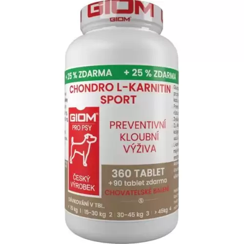  Giom S Chondro L-karnitin SPORT pes 360 tbl + 25 % zdarma