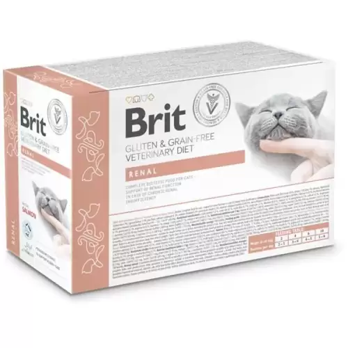  Brit Veterinary Diet Cat Pouch fillets in Gravy Renal 12x 85 g