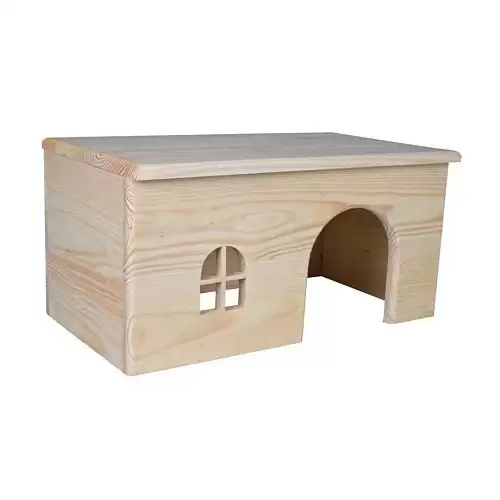 Dřevěný domek s rovnou střechou 40 x 20 x 23 cm, např. králík